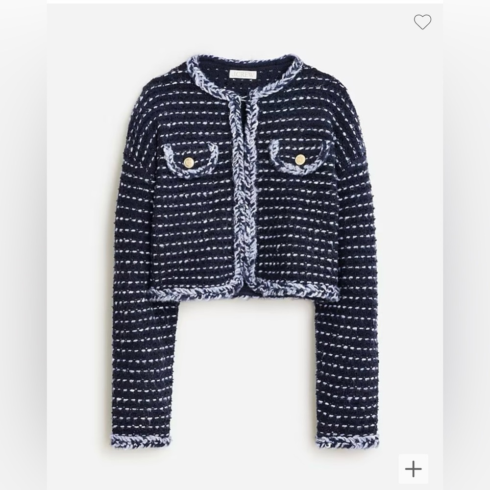 J. Crew Cropped lady jacket in marled yarn XS- NWT in bag